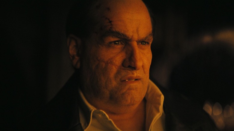 Oz Cobb frowning at the sunrise in The Penguin (2024)