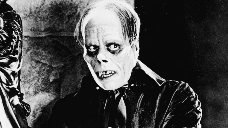 The Phantom frowning in "The Phantom of the Opera."
