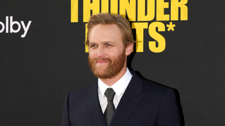 Wyatt Russell posing at a Thunderbolts event