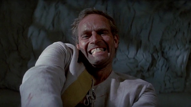 Taylor gnashing his teeth in "Beneath the Planet of the Apes"