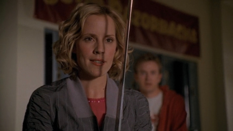 Anya wielding a sword on "Buffy the Vampire Slayer"