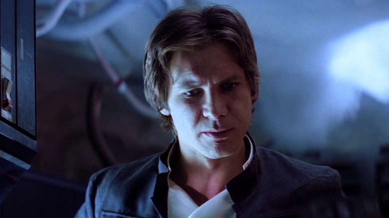 Han Solo looking down in "Star Wars: Episode V - The Empire Strikes Back"