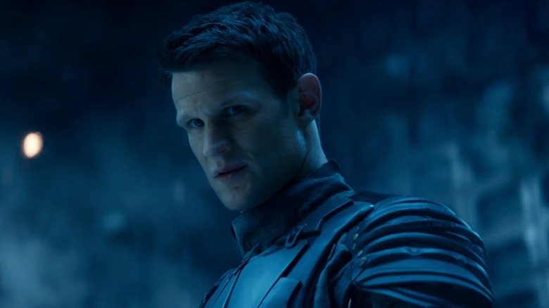 Alex observing the wreckage he's caused in Terminator: Genisys (2015)