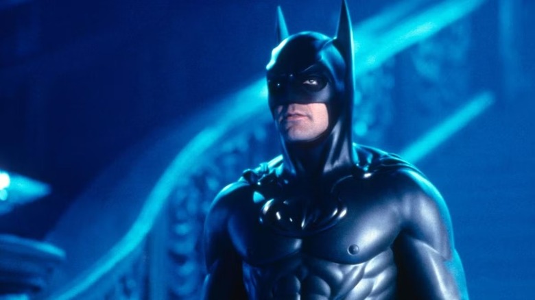 George Clooney as Batman frowning in "Batman & Robin."