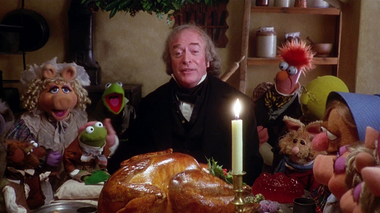 Scrooge holds his climatic feast in "The Muppet Christmas Carol" (1992)