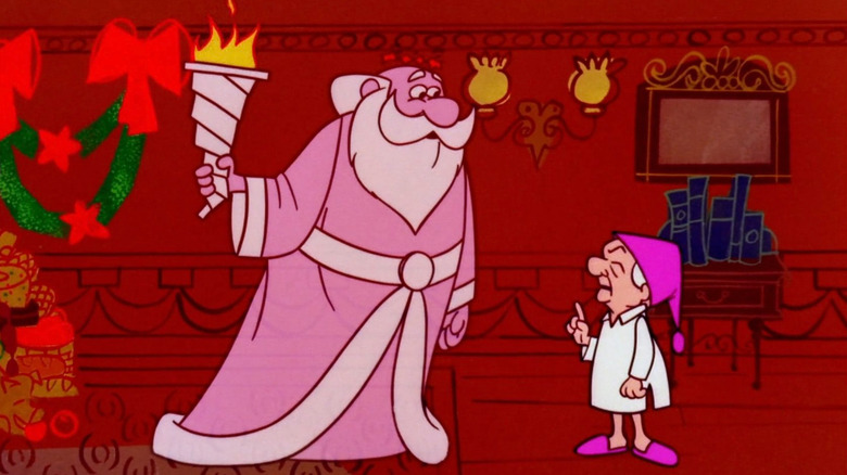Mr. Magoo talking to the Ghost of Christmas Past in Mr. Magoo's Christmas Carol