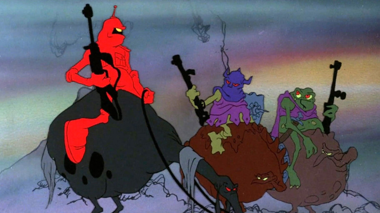 Necron 99 rides atop his camel in 'Wizards' (1977)