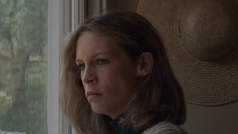 Laurie Strode looking out the window in "Halloween" (1978)