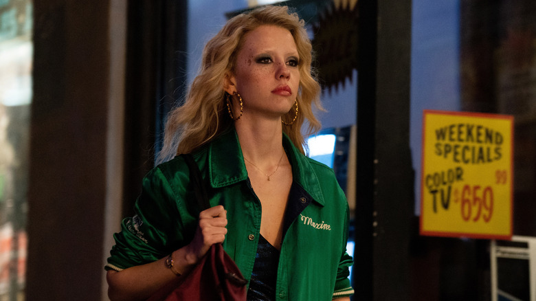 Maxine Minx walks down Hollywood Boulevard alone in "Maxxine" (2025)