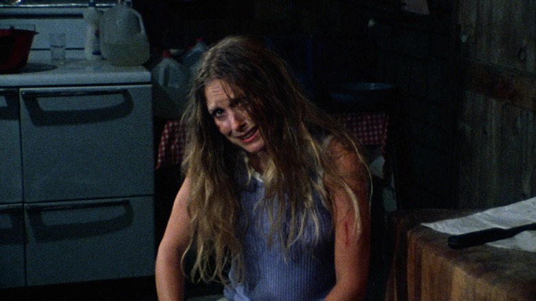 Sally Hardesty looking disgusted in "The Texas Chainsaw Massacre"