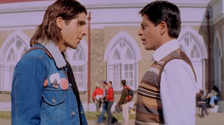 Lakshman and Ram standing face to face in Main Hoon Na