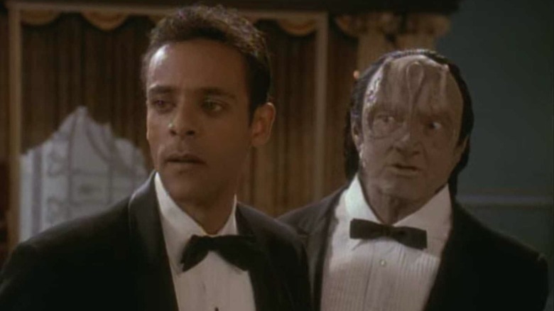 Dr. Bashir and Garak wearing tuxedos in "Star Trek: Deep Space Nine"
