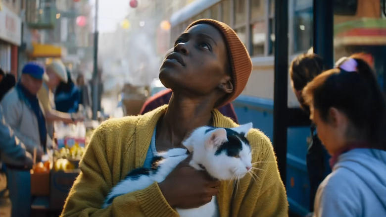 Samira looking up in the sky in "A Quiet Place: Day One" (2024)