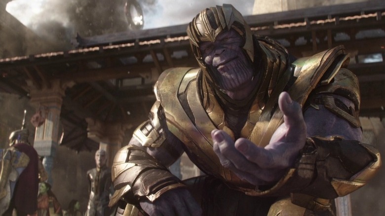 Thanos reaching out to young Gamora in "Avengers: Infinity War" (2018)