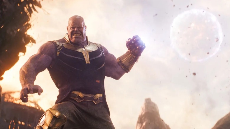 Thanos pulls down a moon in "Avengers: Infinity War" (2018)