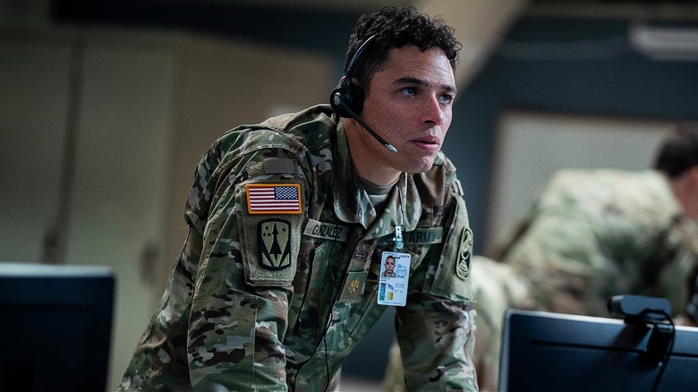 Major Daniel Gonzalez looking serious in A House of Dynamite (2025)