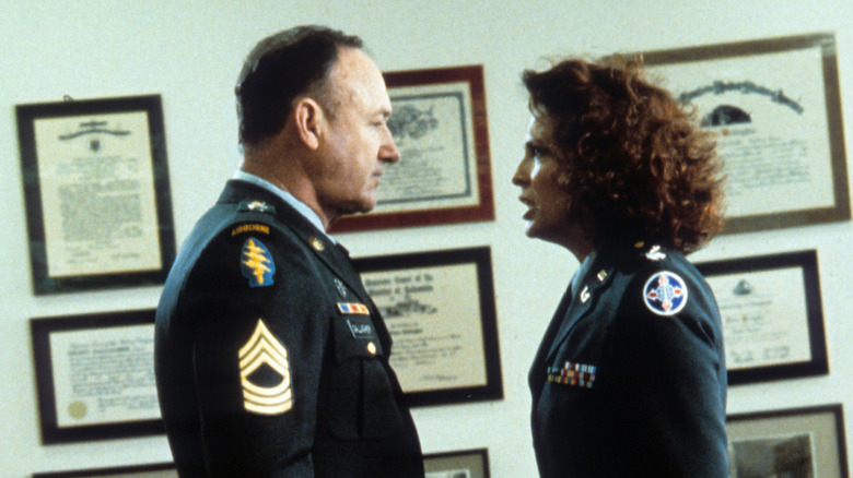 Master Sergeant Johnny Gallagher speaks with Lt. Colonel Eileen Gallagher in The Package