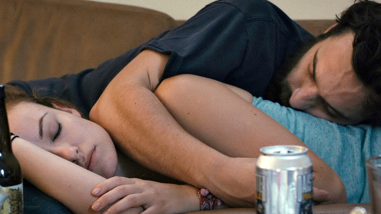 Kate and Luke sleeping and cuddling in Drinking Buddies (2013)