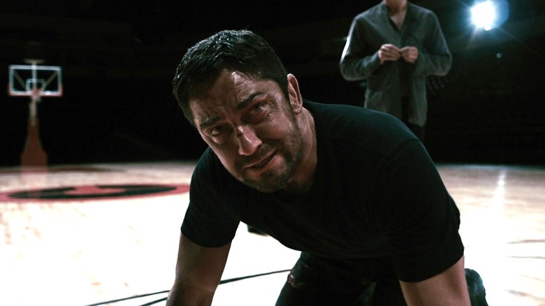 Gerard Butler's Kable looking up in Gamer