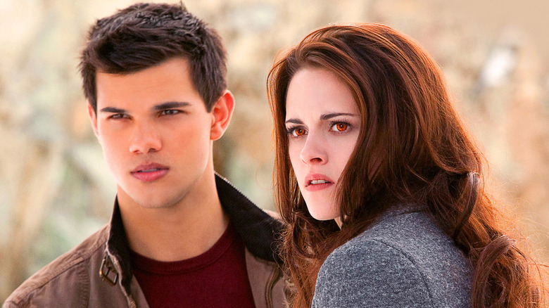 Jacob and Bella frowning in 