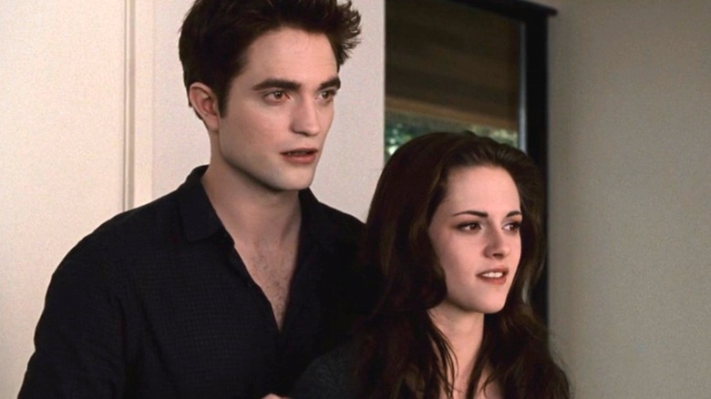 Edward and Bella smiling in "The Twilight Saga: Breaking Dawn – Part 2."
