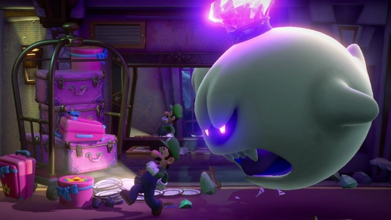 King boo chasing luigi