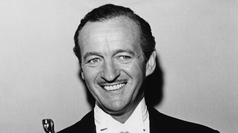 David Niven with his competitive Oscar in 1949