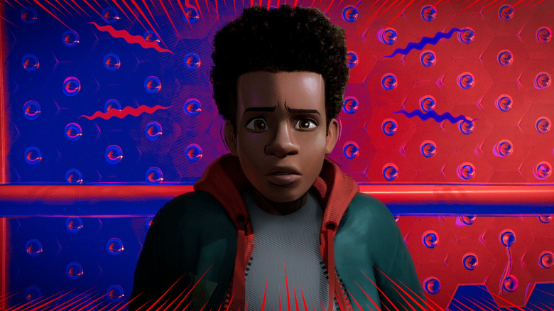 Miles' spider sense is tingling in "Spider-Man: Into the Spider-Verse" (2018)