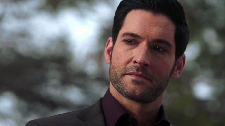 Lucifer looking very serious in "Lucifer" (2016-2021)
