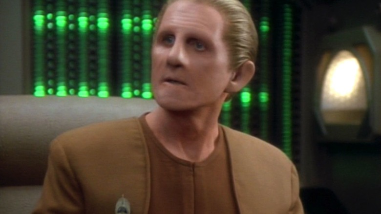 Odo sitting in his office in "Star Trek: Deep Space Nine"