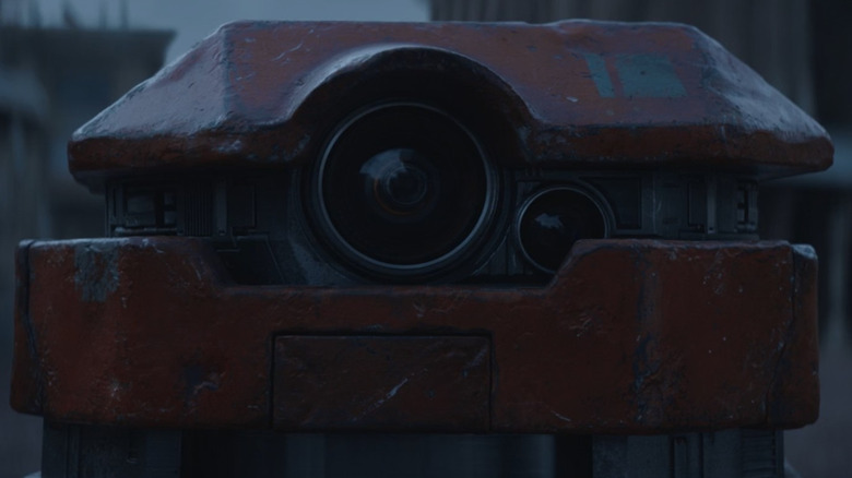 Close-up of B2EMO in the early morning on Ferrix in "Andor" Season 1