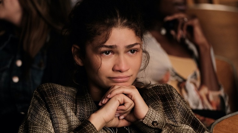 Rue Bennett looking sad in Euphoria