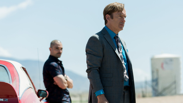 Saul Goodman staring at the desert in "Better Call Saul"