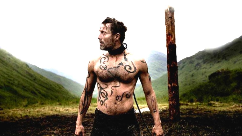 One-Eye tethered to a stake in "Valhalla Rising"