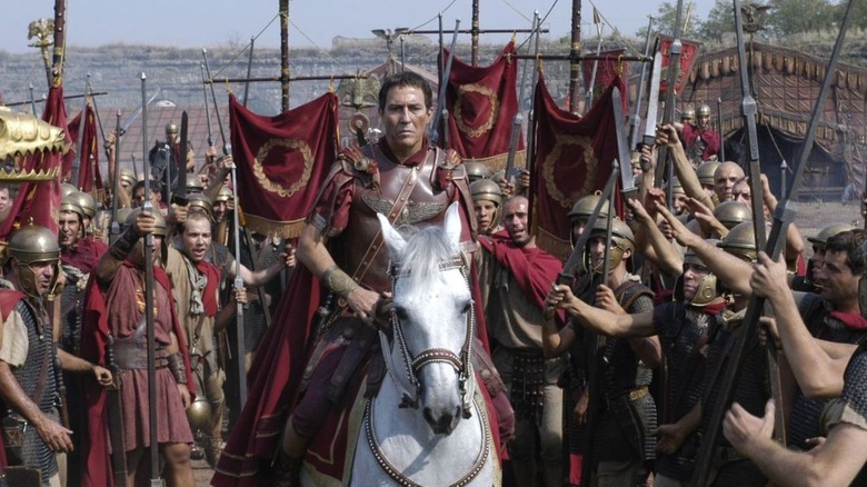 Julius Caesar leading his army in "Rome"