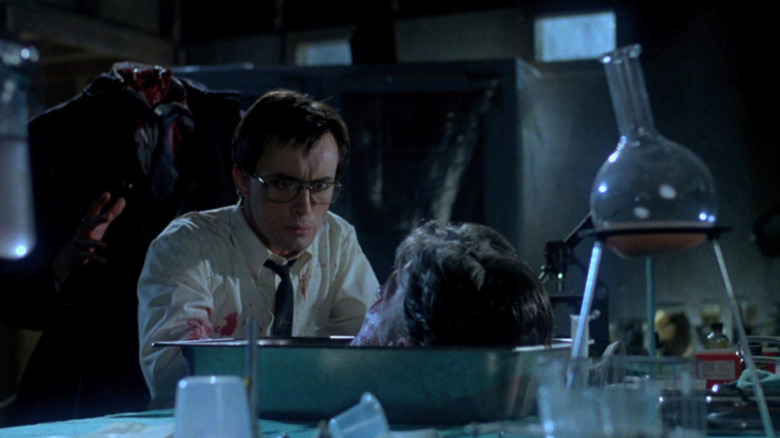 Herbert West brings his professor back to life in "Re-Animator" (1985)