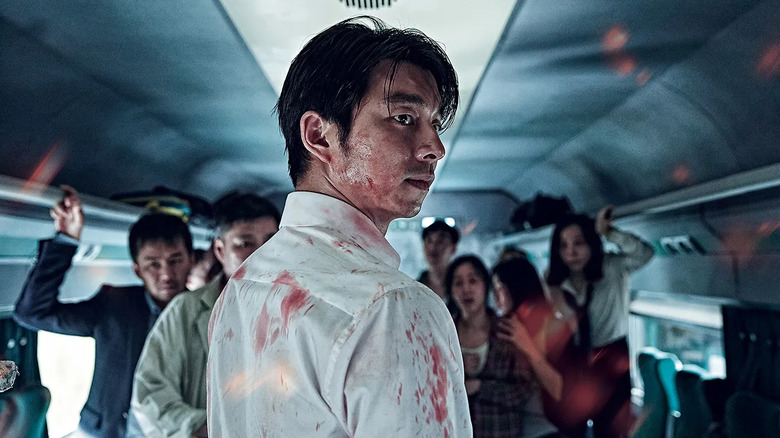 Passengers watch out for zombies in "Train to Busan" (2016)