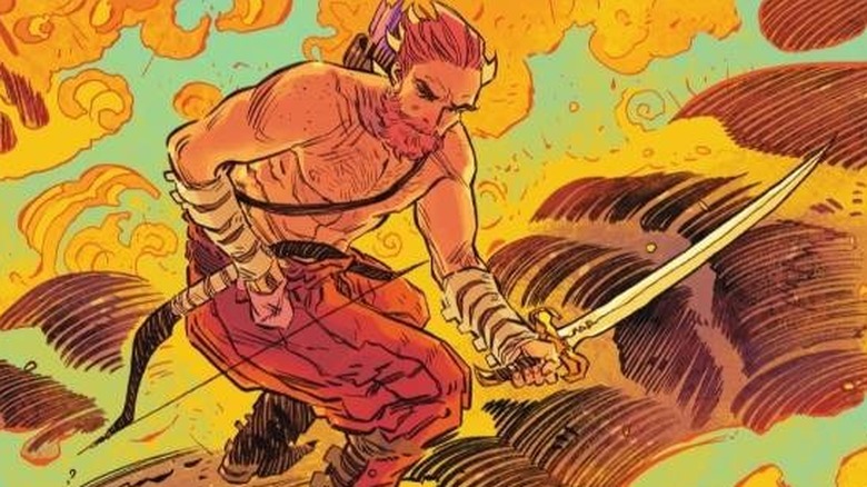 Krem wielding a sword in Supergirl: Woman of Tomorrow