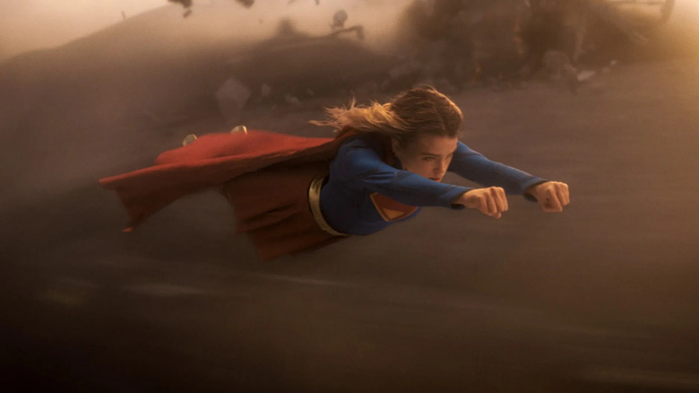 Supergirl flying in Supergirl