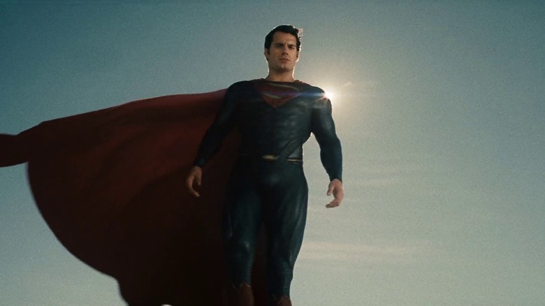 Superman hovering up in the sky in Man of Steel (2013)