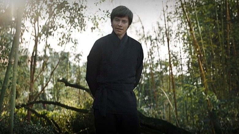 Luke Skywalker speaking to Grogu on Ossus in The Book of Boba Fett