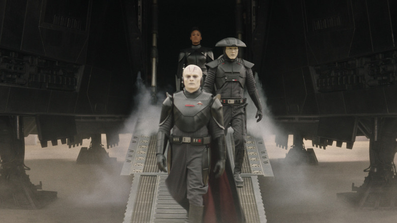 The Imperial Inquisitors walking out of their ship onto Tatooine in Obi-Wan Kenobi