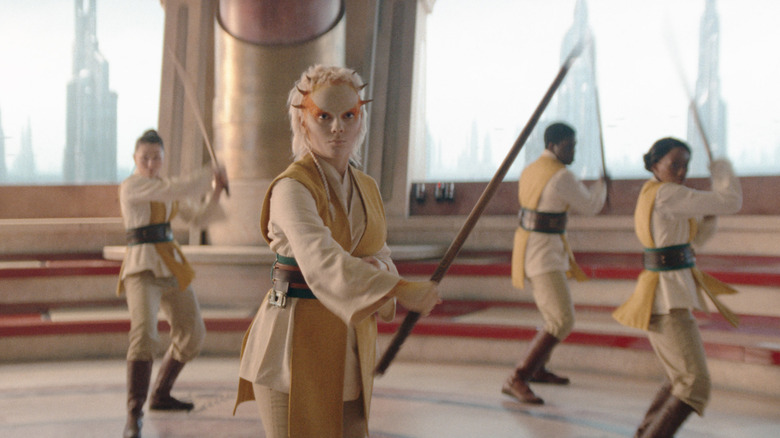 Jecki and other young Jedi training at the temple on Coruscant in Star Wars: The Acolyte