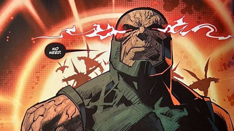 Darkseid arriving somewhere via boomtube portal