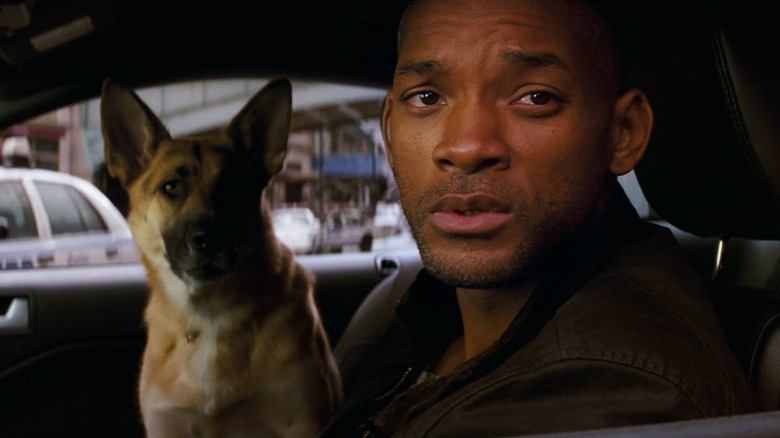 Robert Neville looking anguished