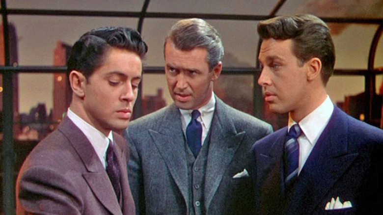 Brandon, Rupert, and Philip talk in "Rope" (1948)