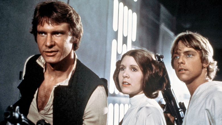 Han, Leia, and Luke aboard the Death Star in "Star Wars" (1977)
