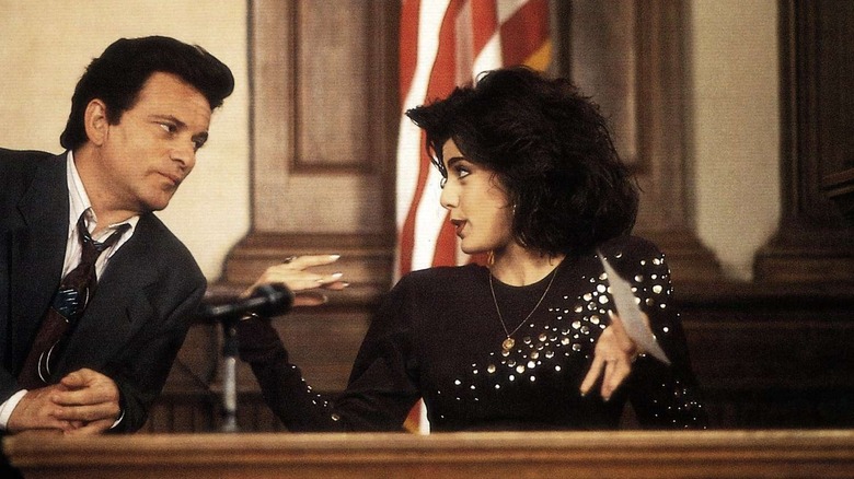 Vinny interrogating Mona Lisa on the stand in My Cousin Vinny