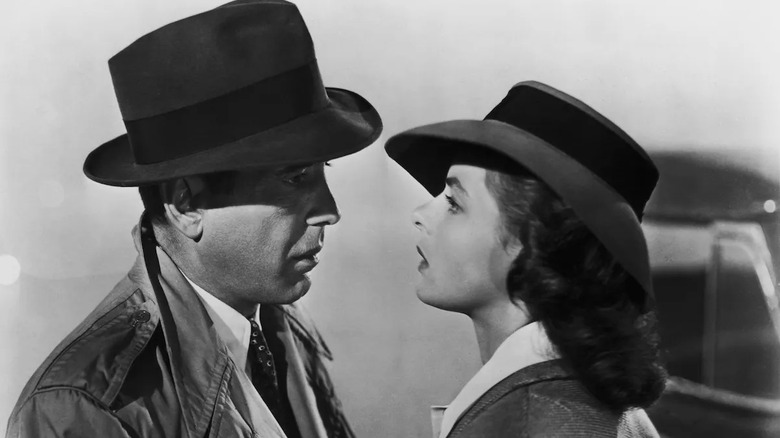 Rick and Ilsa looking at each other near the plane in Casablanca