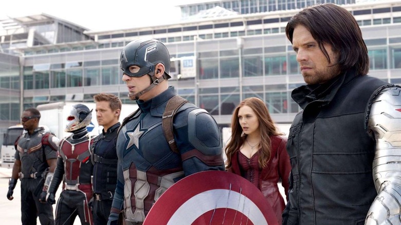 Captain America leads his team in "Captain America: Civil War" (2016)